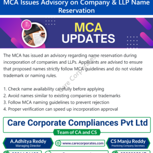 Complete Guide to MCA Name Reservation Advisory for Companies & LLPs
